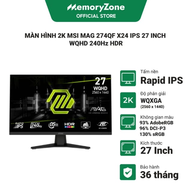 Top 1 so sánh giá Màn hình Gaming MSI MAG 274QF X24 (27 inch, WQHD, Rapid IPS, 240Hz, 0.5ms) - Tìm sản phẩm giá rẻ nhất - Ảnh 16