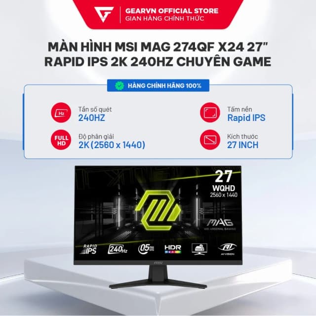 Top 1 so sánh giá Màn hình Gaming MSI MAG 274QF X24 (27 inch, WQHD, Rapid IPS, 240Hz, 0.5ms) - Tìm sản phẩm giá rẻ nhất - Ảnh 9