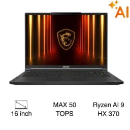 Laptop MSI Gaming Stealth A16 AI+ A3XWFG - 018VN (R9 AI HX 370, 32GB, 1TB, RTX 5060 8GB, QHD+ OLED, 240Hz, Win11) - Giá rẻ nhất hôm nay - Ảnh 1