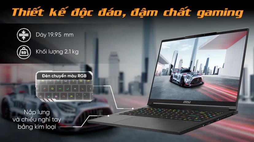 Laptop MSI Gaming Stealth A16 AI+ A3XWFG - 018VN (R9 AI HX 370, 32GB, 1TB, RTX 5060 8GB, QHD+ OLED, 240Hz, Win11) - Giá rẻ nhất hôm nay - Ảnh 2