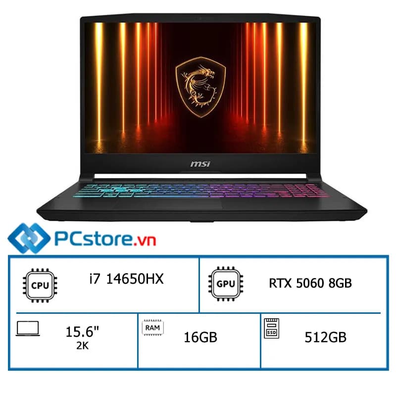 So sánh giá Laptop MSI Gaming Katana 15 HX B14WFK - 267VN (i7 14650HX, 32GB, 512GB, RTX5060 8GB, QHD 165Hz, Win11) - Tìm sản phẩm giá rẻ nhất - Ảnh 7