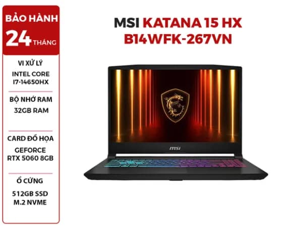 So sánh giá Laptop MSI Gaming Katana 15 HX B14WFK - 267VN (i7 14650HX, 32GB, 512GB, RTX5060 8GB, QHD 165Hz, Win11) - Tìm sản phẩm giá rẻ nhất - Ảnh 10