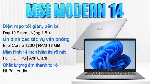 So sánh giá Laptop MSI Modern 14 F1MG - 432VN (Core 5 120U, 16GB, 512GB, Full HD, Win11) rẻ nhất? - Ảnh 3