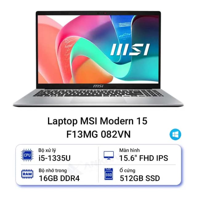 Laptop MSI Modern 15 F13MG - 082VN (i5 1335U, 16GB, 512GB, Full HD, Win11) - 2