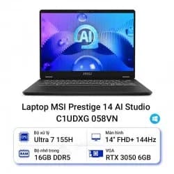 So sánh giá Laptop MSI Prestige 14 AI Studio C1UDXG - 058VN (Ultra 7 155H, 16GB, 1TB, RTX 3050 6GB, Full HD+ 144Hz, Win11) rẻ nhất? - Ảnh 19