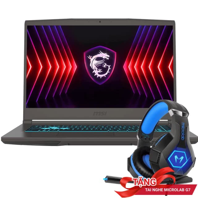 Laptop MSI Gaming Thin 15 B13UCX - 2080VN (i5 13420H, 16GB, 512GB, RTX 2050 4GB, Full HD 144Hz, Win11) - 13