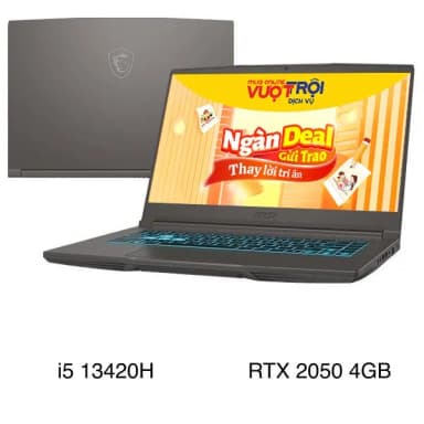 Laptop MSI Gaming Thin 15 B13UCX - 2080VN (i5 13420H, 16GB, 512GB, RTX 2050 4GB, Full HD 144Hz, Win11) - 14