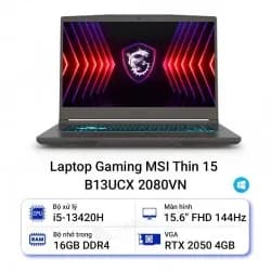 Laptop MSI Gaming Thin 15 B13UCX - 2080VN (i5 13420H, 16GB, 512GB, RTX 2050 4GB, Full HD 144Hz, Win11) - 8