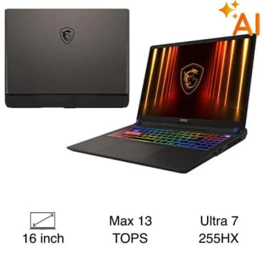 Laptop MSI Gaming Vector 16 HX AI A2XWHG - 010VN_32GB (Ultra 7 255HX, 32GB, 512GB, RTX 5070Ti 12GB, QHD+ 240Hz, Win11)