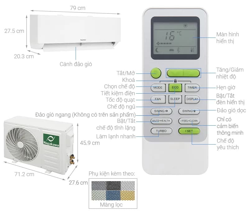So sánh giá Máy lạnh Nagakawa Inverter 1 HP NIS-C09R2T62 - Tìm sản phẩm giá rẻ nhất - Ảnh 9