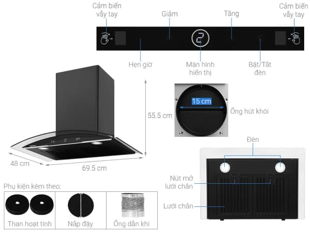 So sánh giá Máy hút mùi kính cong Nagakawa NKCH11M70 rẻ nhất? - Ảnh 8