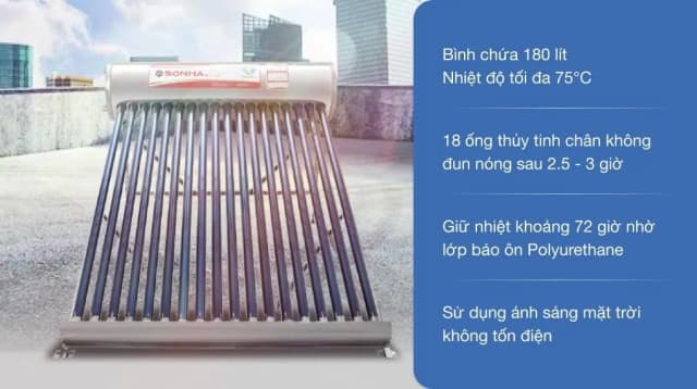 So sánh giá Máy nước nóng năng lượng mặt trời Sơn Hà 180 lít Sentinel Gold 58-180T rẻ nhất? - Ảnh 13
