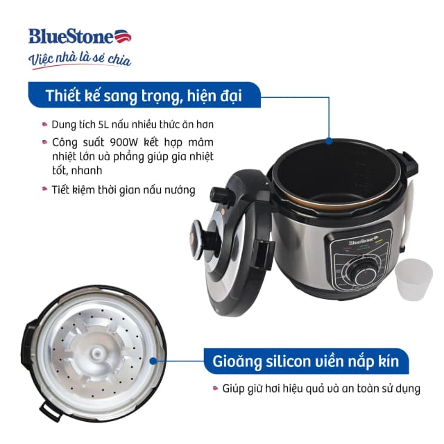 Top 1 so sánh giá Nồi áp suất điện BlueStone PCB-5619 5 lít - Tìm sản phẩm giá rẻ nhất - Ảnh 16