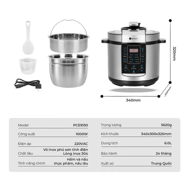 So sánh giá Nồi áp suất điện Elmich PCE9150 6 lít rẻ nhất? - Ảnh 11