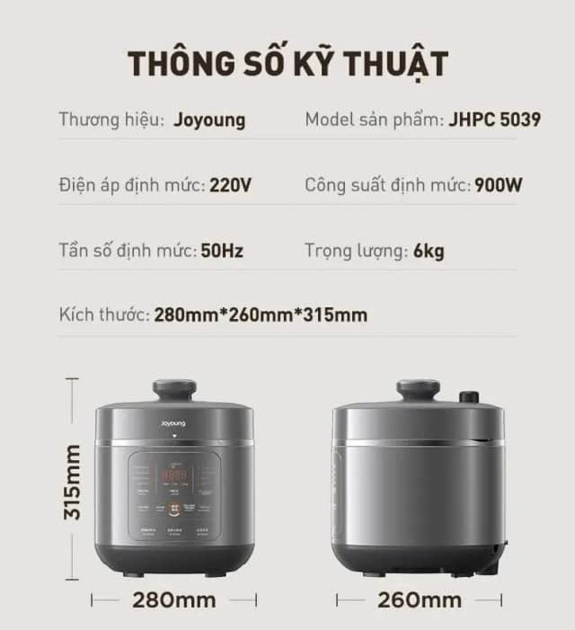 Top 1 so sánh giá Nồi áp suất điện Joyoung JHPC-5039 5 lít - Tìm sản phẩm giá rẻ nhất - Ảnh 25