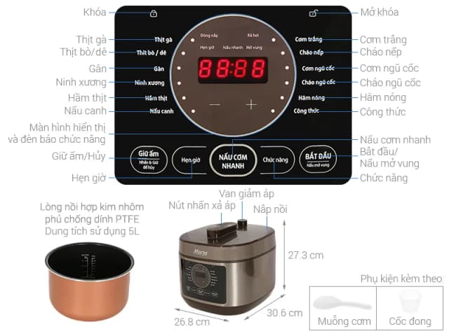 So sánh giá Nồi áp suất điện Sunhouse Mama SHD1580 5 lít rẻ nhất? - Ảnh 18