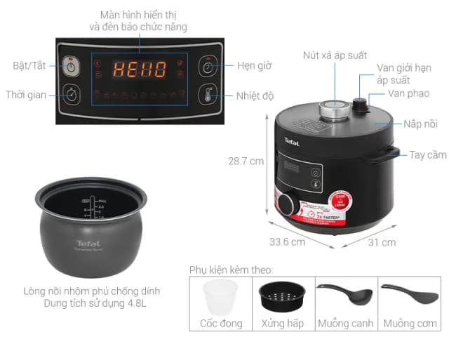 So sánh giá Nồi áp suất điện Tefal CY754830 4.8 lít rẻ nhất? - Ảnh 8
