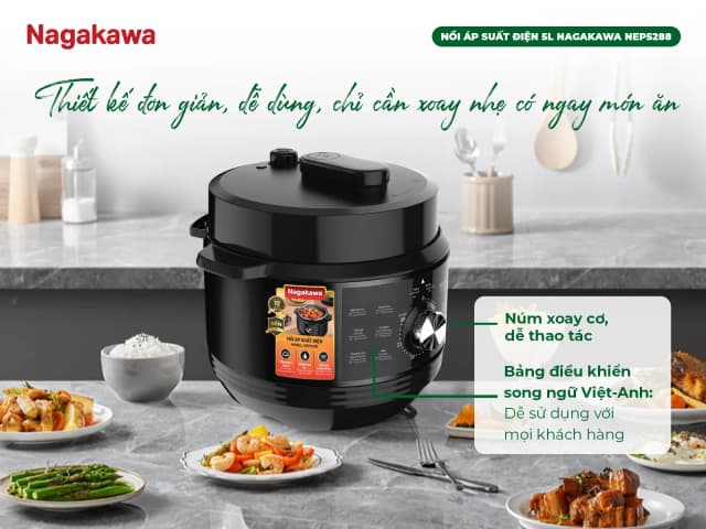 Top 1 so sánh giá Nồi áp suất điện Nagakawa NEP5288 5 lít - Tìm sản phẩm giá rẻ nhất - Ảnh 2