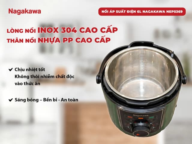 Top 1 so sánh giá Nồi áp suất Nagakawa NEP5369 6 lít - Tìm sản phẩm giá rẻ nhất - Ảnh 13