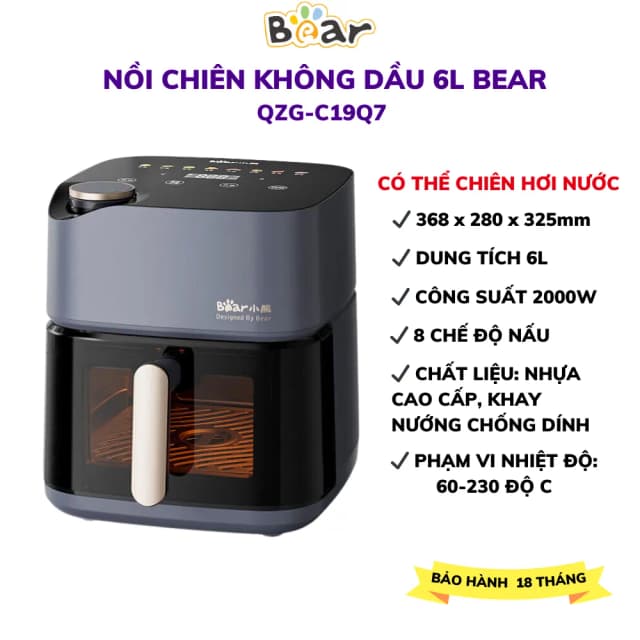 Top 1 so sánh giá Nồi chiên không dầu Bear 6 lít AFR-165VY - Tìm sản phẩm giá rẻ nhất - Ảnh 7