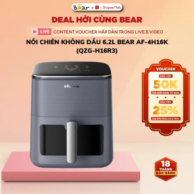 So sánh giá Nồi chiên không dầu Bear 6 lít AF-4H16K rẻ nhất? - Ảnh 7