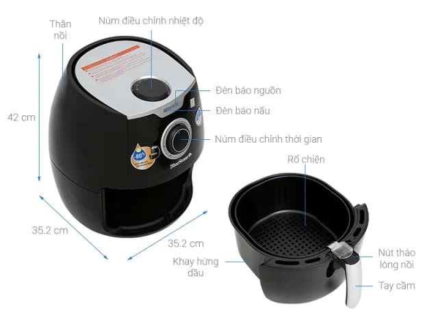 So sánh giá Nồi chiên không dầu BlueStone 5.5 lít AFB-5871 rẻ nhất? - Ảnh 4