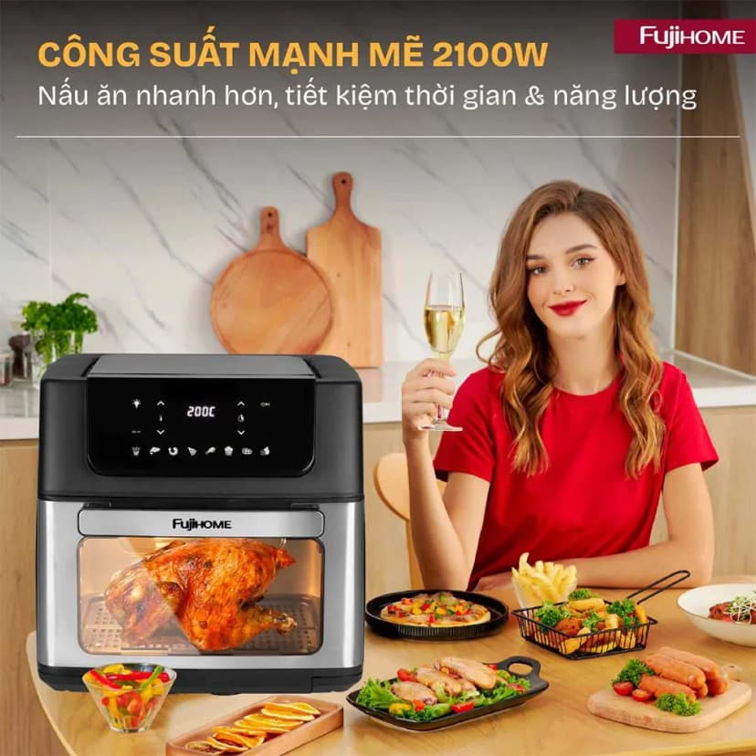So sánh giá Nồi chiên không dầu FUJIHOME 16 lít A16D - Tìm sản phẩm giá rẻ nhất - Ảnh 4