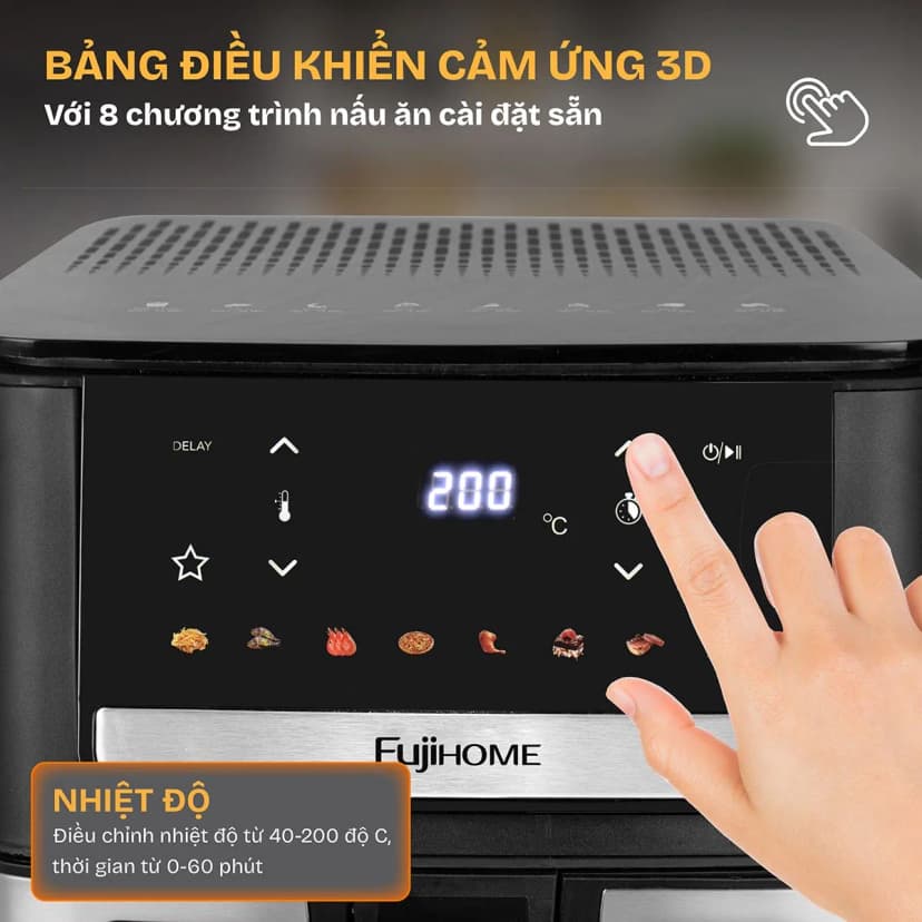 So sánh giá Nồi chiên không dầu FUJIHOME 7 lít A7DH - Tìm sản phẩm giá rẻ nhất - Ảnh 5