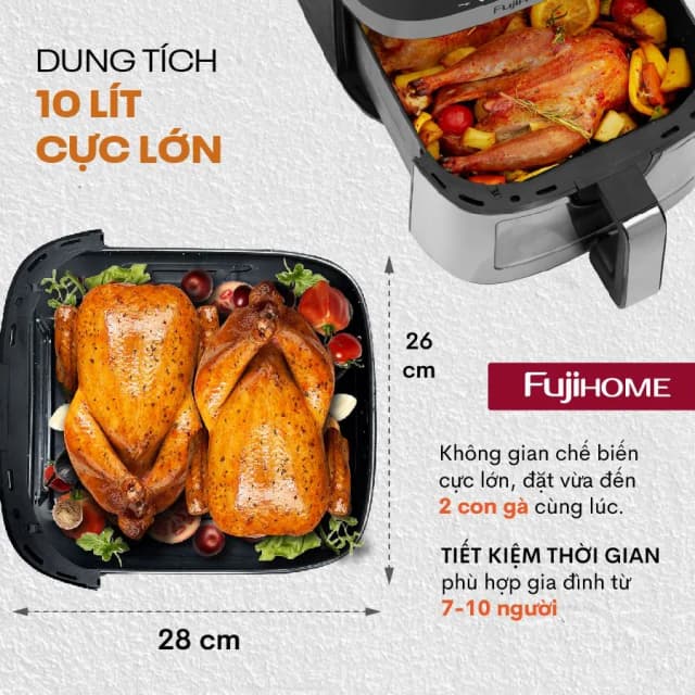 So sánh giá Nồi chiên không dầu FUJIHOME 10 lít A10DG rẻ nhất? - Ảnh 6