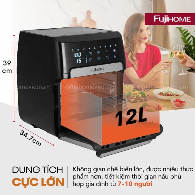 So sánh giá Nồi chiên không dầu FUJIHOME 12 lít A12DB rẻ nhất? - Ảnh 5