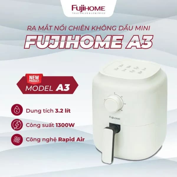 So sánh giá Nồi chiên không dầu FUJIHOME 3.2 lít A3B rẻ nhất? - Ảnh 3
