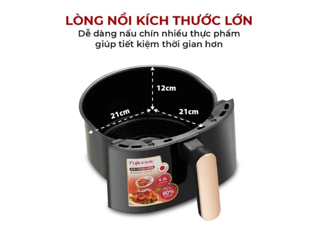 So sánh giá Nồi chiên không dầu FUJIHOME 4.5 lít A4EB rẻ nhất? - Ảnh 4