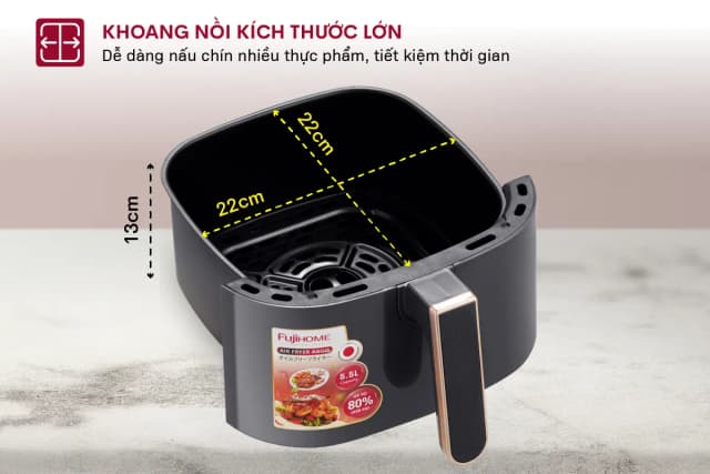 So sánh giá Nồi chiên không dầu FUJIHOME 5.5 lít A5GG rẻ nhất? - Ảnh 18