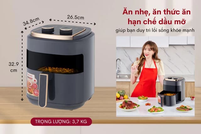 So sánh giá Nồi chiên không dầu FUJIHOME 5.5 lít A5GG rẻ nhất? - Ảnh 4