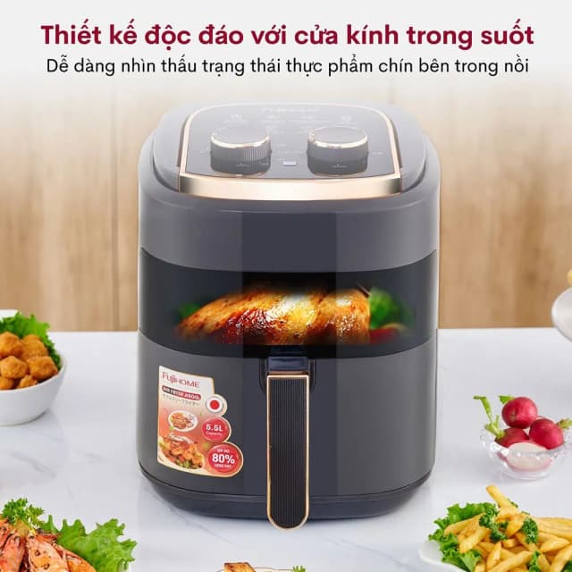 So sánh giá Nồi chiên không dầu FUJIHOME 5.5 lít A5GG rẻ nhất? - Ảnh 8