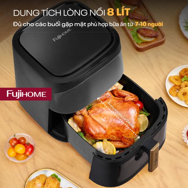 So sánh giá Nồi chiên không dầu FUJIHOME 8 lít A8DG1NEW rẻ nhất? - Ảnh 4