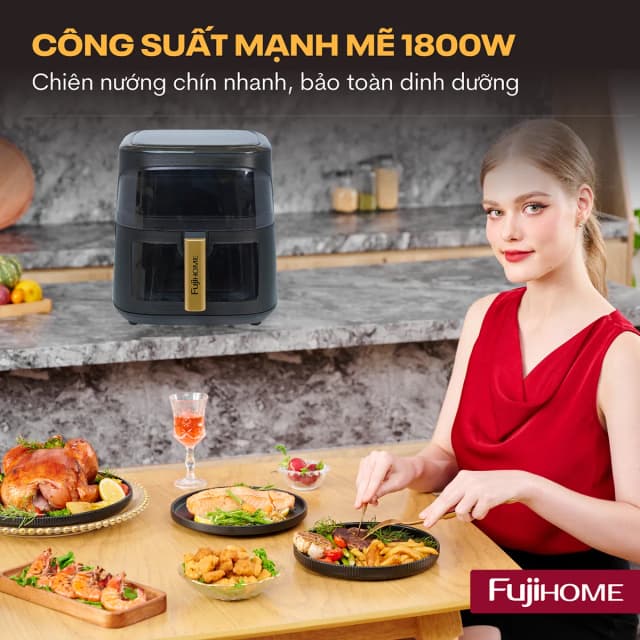 So sánh giá Nồi chiên không dầu FUJIHOME 8 lít A8DG1NEW rẻ nhất? - Ảnh 6