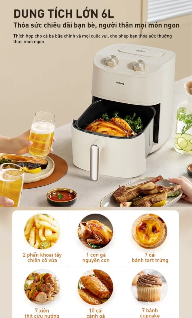 Top 1 so sánh giá Nồi chiên không dầu Joyoung 6 lít JAF-579 - Tìm sản phẩm giá rẻ nhất - Ảnh 22