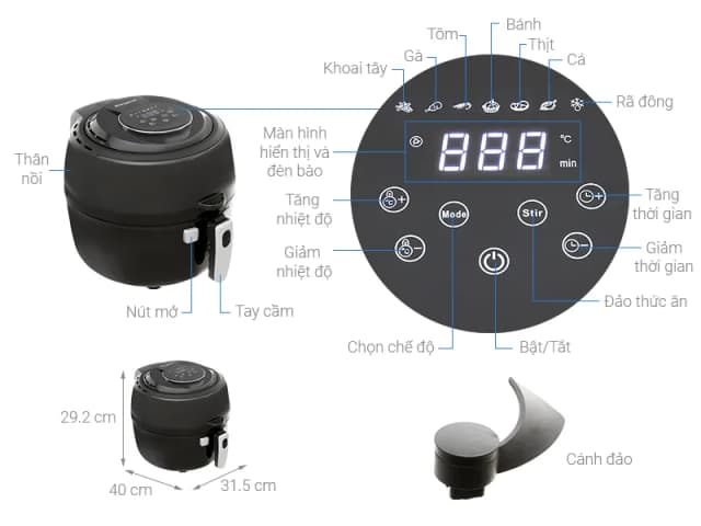 Top 1 so sánh giá Nồi chiên không dầu Kangaroo 6.5 lít KGAF65M1G - Tìm sản phẩm giá rẻ nhất - Ảnh 6