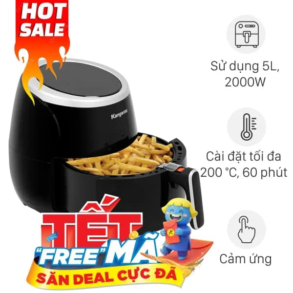 So sánh giá Nồi chiên không dầu Kangaroo 5.2 lít KG55AF1A rẻ nhất? - Ảnh 16