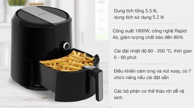 So sánh giá Nồi chiên không dầu Kangaroo 5.2 lít KG55AF1A rẻ nhất? - Ảnh 3