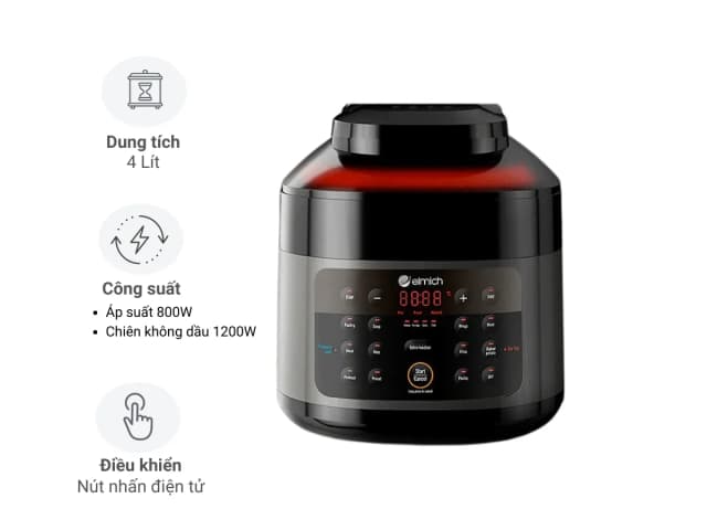 So sánh giá Nồi chiên không dầu kết hợp áp suất Elmich 4 lít AFE-1808 rẻ nhất? - Ảnh 15