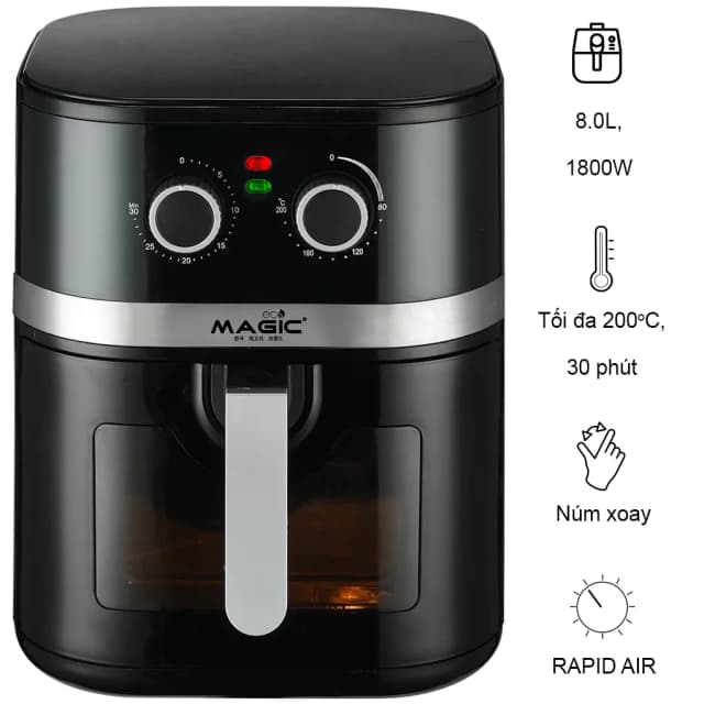 Top 1 so sánh giá Nồi chiên không dầu Magic Eco 8 lít AC-162 - Tìm sản phẩm giá rẻ nhất - Ảnh 5