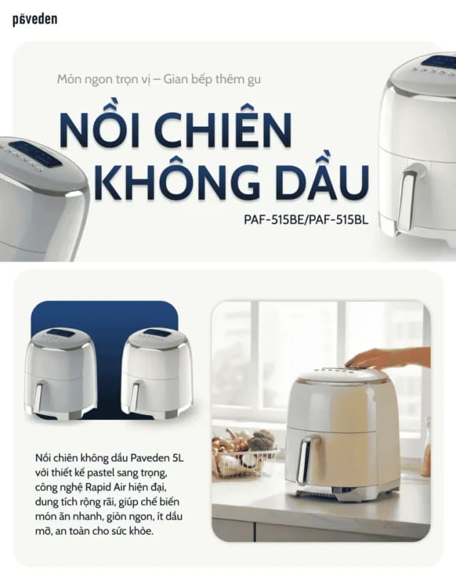 So sánh giá Nồi chiên không dầu Paveden 5 lít PAF-515BL rẻ nhất? - Ảnh 16