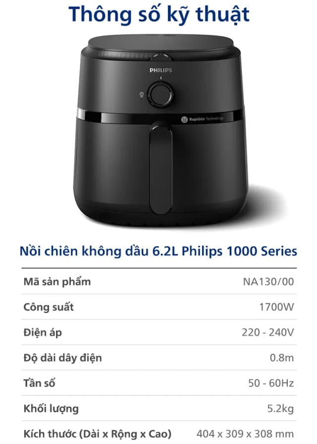 Top 1 so sánh giá Nồi chiên không dầu Philips 10 lít NA462/70 - Tìm sản phẩm giá rẻ nhất - Ảnh 73