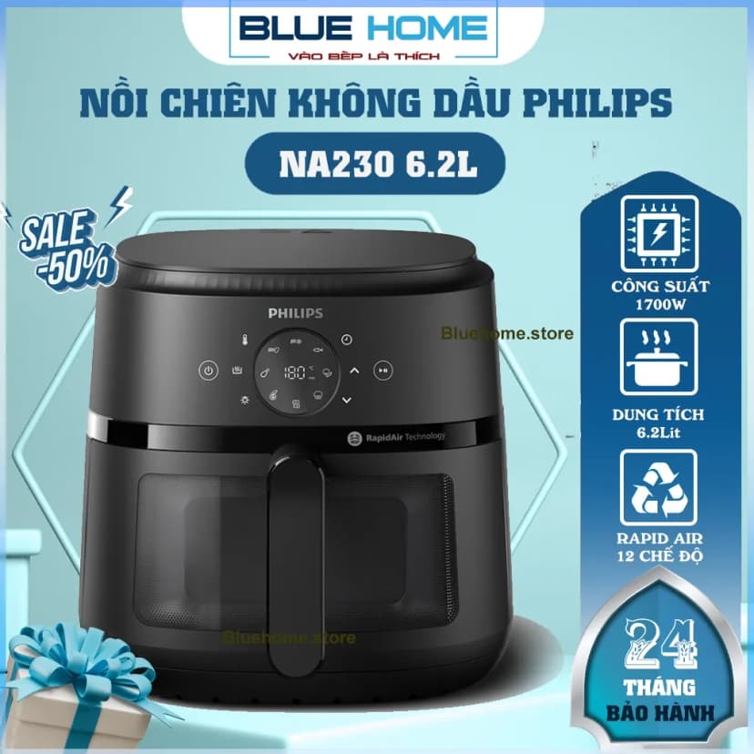So sánh giá Nồi chiên không dầu Philips 6.2 lít NA230/00 - Tìm sản phẩm giá rẻ nhất - Ảnh 18