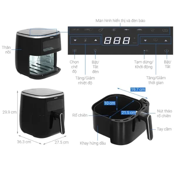 So sánh giá Nồi chiên không dầu Philips 5.6 lít HD9257/80 rẻ nhất? - Ảnh 12