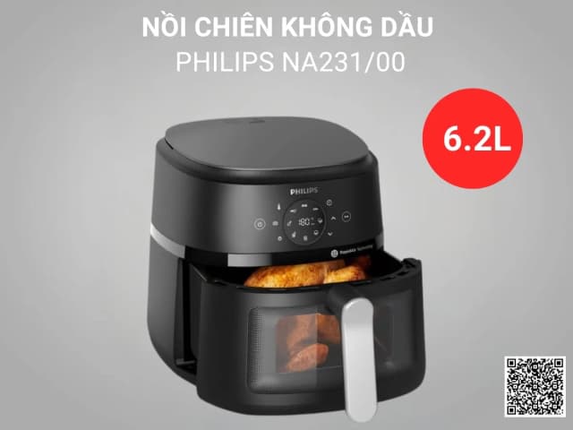 So sánh giá Nồi chiên không dầu Philips 6.2 lít NA231/00 rẻ nhất? - Ảnh 7