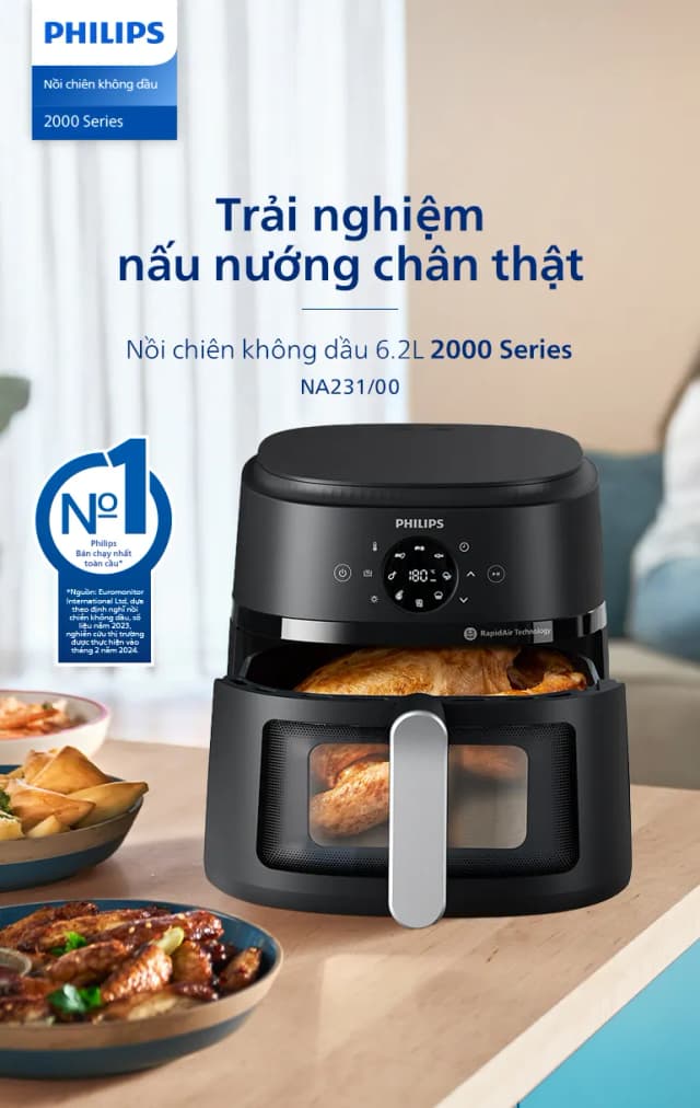 So sánh giá Nồi chiên không dầu Philips 6.2 lít NA231/00 rẻ nhất? - Ảnh 10