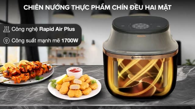 So sánh giá Nồi chiên không dầu Philips 6.2 lít NA332/00 rẻ nhất? - Ảnh 7